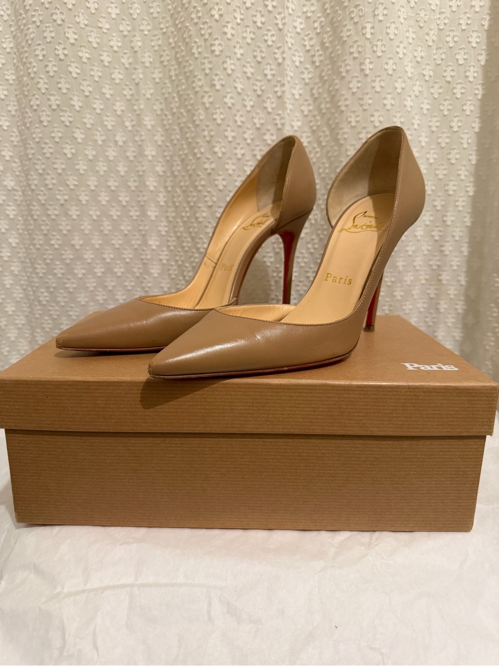 Christian Louboutin Nude d’Orsay Pointed-Toe Stiletto Pumps - Picture 2 of 15